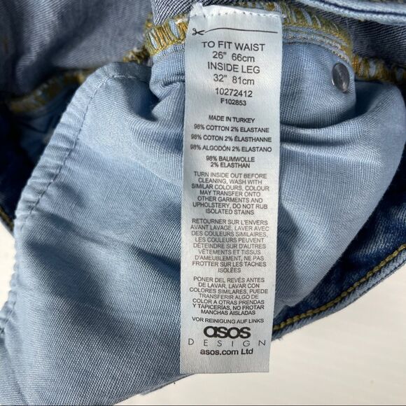 ASOS DESIGN Jeans High Rise 'Y2K' Stretch Flare Denim Midwash Blue 26/32 - Picture 6 of 11